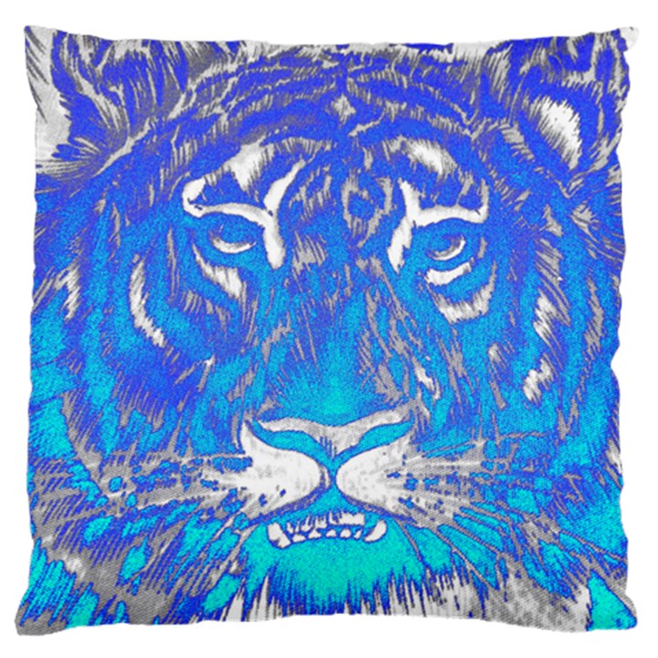 Background Fabric With Tiger Head Pattern Large Cushion Case (One Side)