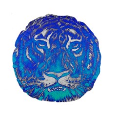 Background Fabric With Tiger Head Pattern Standard 15  Premium Round Cushions