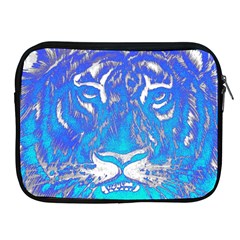 Background Fabric With Tiger Head Pattern Apple iPad 2/3/4 Zipper Cases