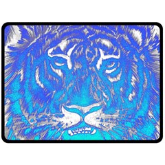 Background Fabric With Tiger Head Pattern Double Sided Fleece Blanket (Large) 