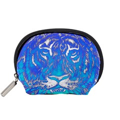 Background Fabric With Tiger Head Pattern Accessory Pouches (Small) 