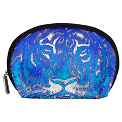 Background Fabric With Tiger Head Pattern Accessory Pouches (Large) 