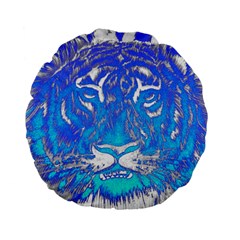 Background Fabric With Tiger Head Pattern Standard 15  Premium Flano Round Cushions