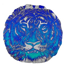 Background Fabric With Tiger Head Pattern Large 18  Premium Flano Round Cushions