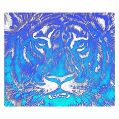 Background Fabric With Tiger Head Pattern Double Sided Flano Blanket (Small) 