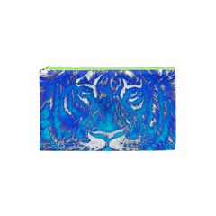 Background Fabric With Tiger Head Pattern Cosmetic Bag (XS)