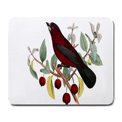 Bird On Branch Illustration Large Mousepads by Amaryn4rt