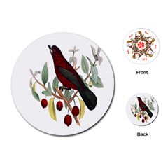 Bird On Branch Illustration Playing Cards (round) 