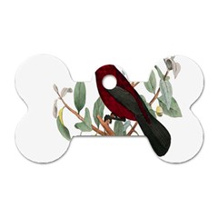 Bird On Branch Illustration Dog Tag Bone (one Side) by Amaryn4rt