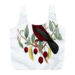 Bird On Branch Illustration Full Print Recycle Bags (l)  by Amaryn4rt