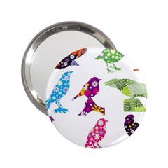 Birds Colorful Floral Funky 2 25  Handbag Mirrors by Amaryn4rt