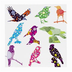 Birds Colorful Floral Funky Medium Glasses Cloth by Amaryn4rt