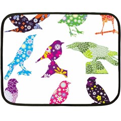 Birds Colorful Floral Funky Fleece Blanket (mini)