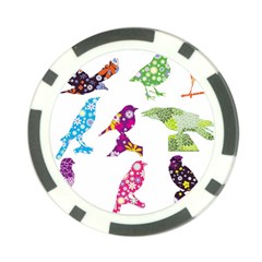 Birds Colorful Floral Funky Poker Chip Card Guard (10 Pack) by Amaryn4rt