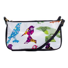 Birds Colorful Floral Funky Shoulder Clutch Bags by Amaryn4rt