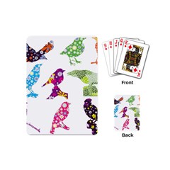 Birds Colorful Floral Funky Playing Cards (mini)  by Amaryn4rt