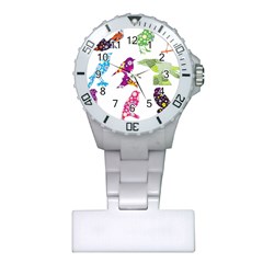 Birds Colorful Floral Funky Plastic Nurses Watch by Amaryn4rt