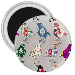 Birds Floral Pattern Wallpaper 3  Magnets