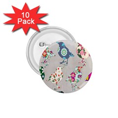 Birds Floral Pattern Wallpaper 1 75  Buttons (10 Pack) by Amaryn4rt