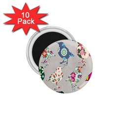 Birds Floral Pattern Wallpaper 1 75  Magnets (10 Pack)  by Amaryn4rt