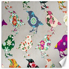 Birds Floral Pattern Wallpaper Canvas 20  X 20   by Amaryn4rt