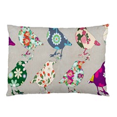 Birds Floral Pattern Wallpaper Pillow Case