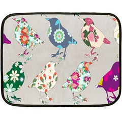 Birds Floral Pattern Wallpaper Fleece Blanket (mini)