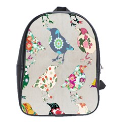 Birds Floral Pattern Wallpaper School Bags(large)  by Amaryn4rt