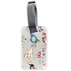 Birds Floral Pattern Wallpaper Luggage Tags (two Sides) by Amaryn4rt