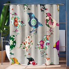 Birds Floral Pattern Wallpaper Shower Curtain 60  X 72  (medium) 