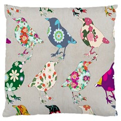 Birds Floral Pattern Wallpaper Large Cushion Case (two Sides) by Amaryn4rt