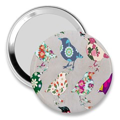 Birds Floral Pattern Wallpaper 3  Handbag Mirrors by Amaryn4rt