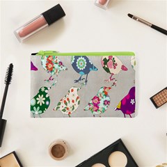 Birds Floral Pattern Wallpaper Cosmetic Bag (xs) by Amaryn4rt