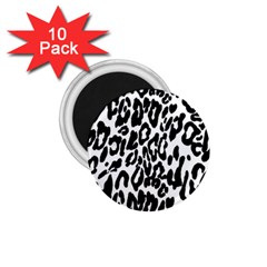 Black And White Leopard Skin 1 75  Magnets (10 Pack)  by Amaryn4rt