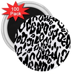 Black And White Leopard Skin 3  Magnets (100 Pack) by Amaryn4rt