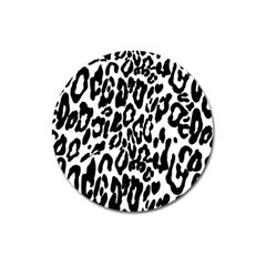 Black And White Leopard Skin Magnet 3  (round) by Amaryn4rt