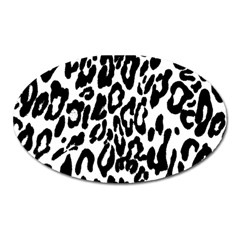 Black And White Leopard Skin Oval Magnet by Amaryn4rt