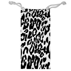 Black And White Leopard Skin Jewelry Bag by Amaryn4rt