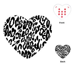 Black And White Leopard Skin Playing Cards (heart) 