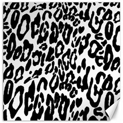 Black And White Leopard Skin Canvas 16  X 16   by Amaryn4rt