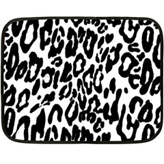 Black And White Leopard Skin Fleece Blanket (mini)