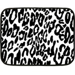 Black And White Leopard Skin Fleece Blanket (Mini) 35 x27  Blanket