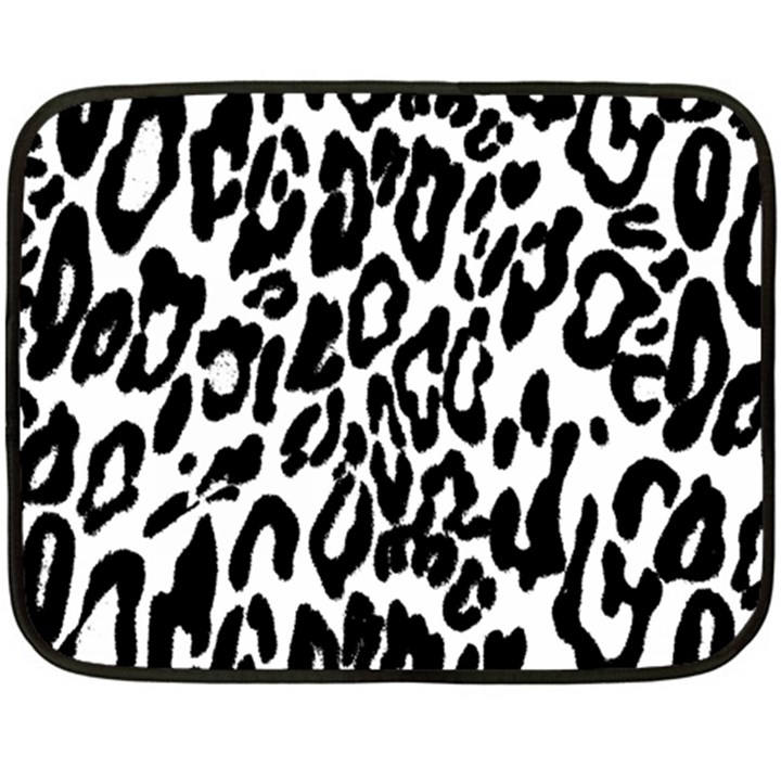 Black And White Leopard Skin Fleece Blanket (Mini)