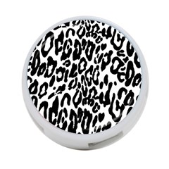 Black And White Leopard Skin 4-port Usb Hub (two Sides)  by Amaryn4rt