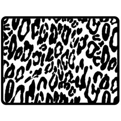 Black And White Leopard Skin Fleece Blanket (large)  by Amaryn4rt