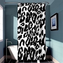 Black And White Leopard Skin Shower Curtain 36  X 72  (stall)  by Amaryn4rt