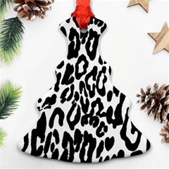 Black And White Leopard Skin Christmas Tree Ornament (two Sides)