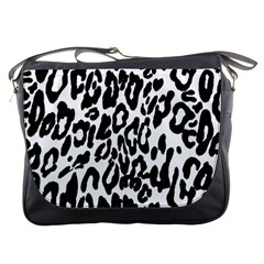 Black And White Leopard Skin Messenger Bags by Amaryn4rt