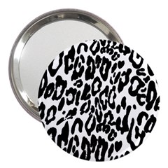 Black And White Leopard Skin 3  Handbag Mirrors by Amaryn4rt