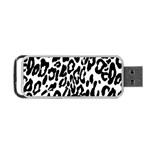 Black And White Leopard Skin Portable USB Flash (Two Sides) Front